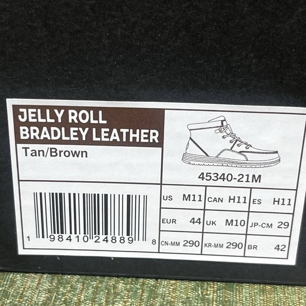 Size‎ 11-Jelly Roll Hey Dude Suede Bradley Boot Tan Skull Print Brand New